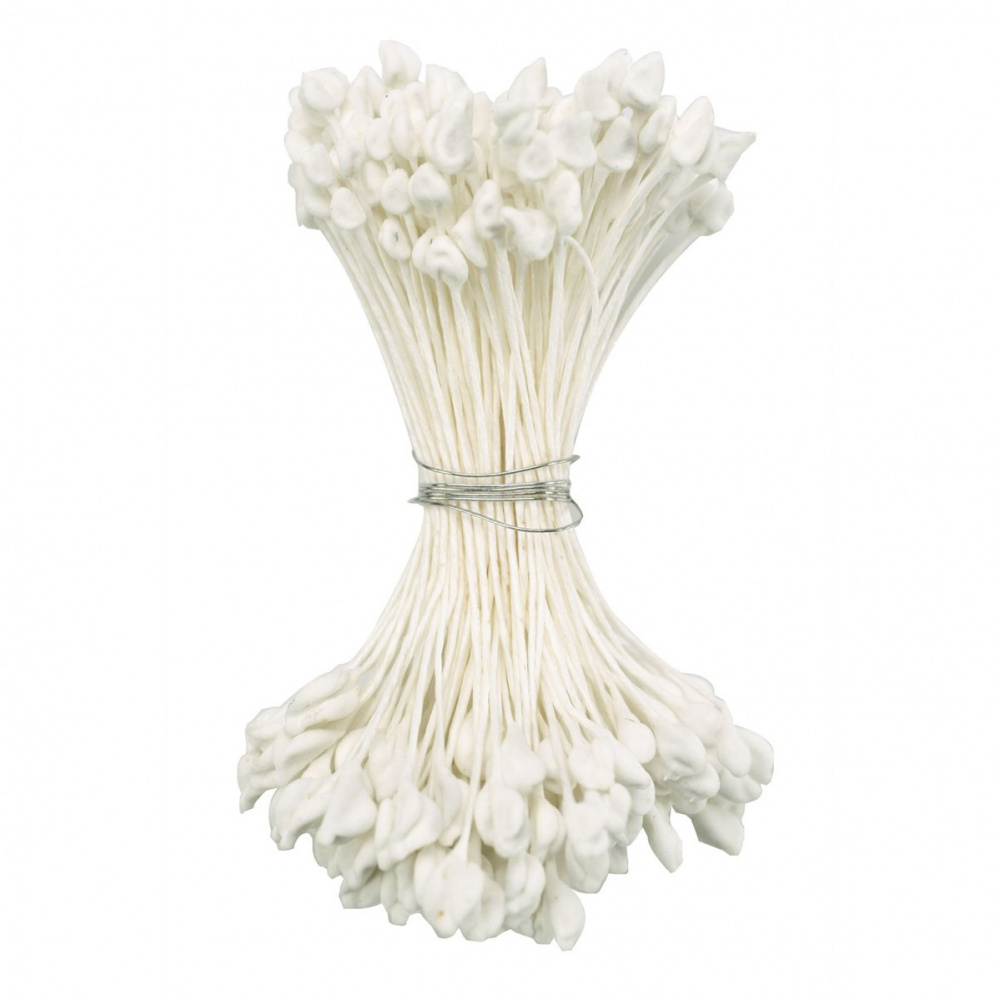 Тычинки в ассортименте, Белые длинные 500 шт ТЧ04