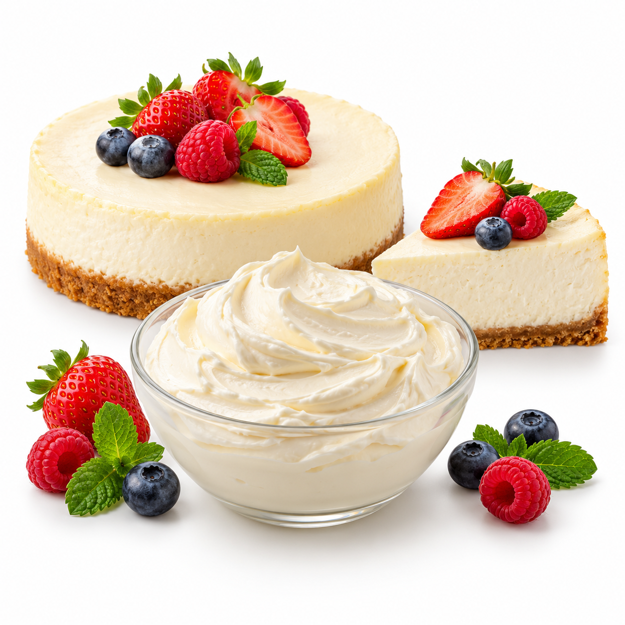 Creamy Berry Cheesecake Still Life