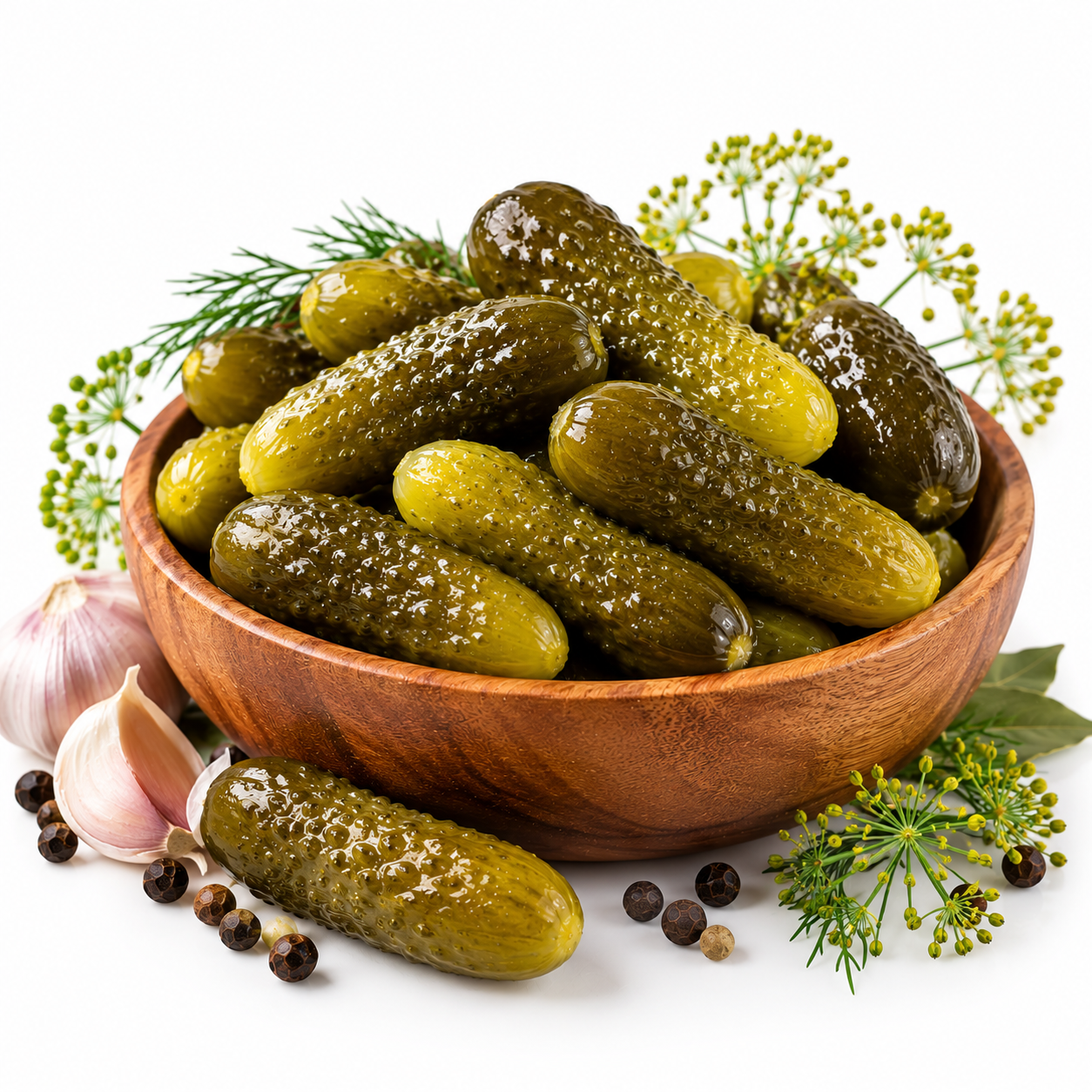 Rustic Bowl of Glossy Pickles