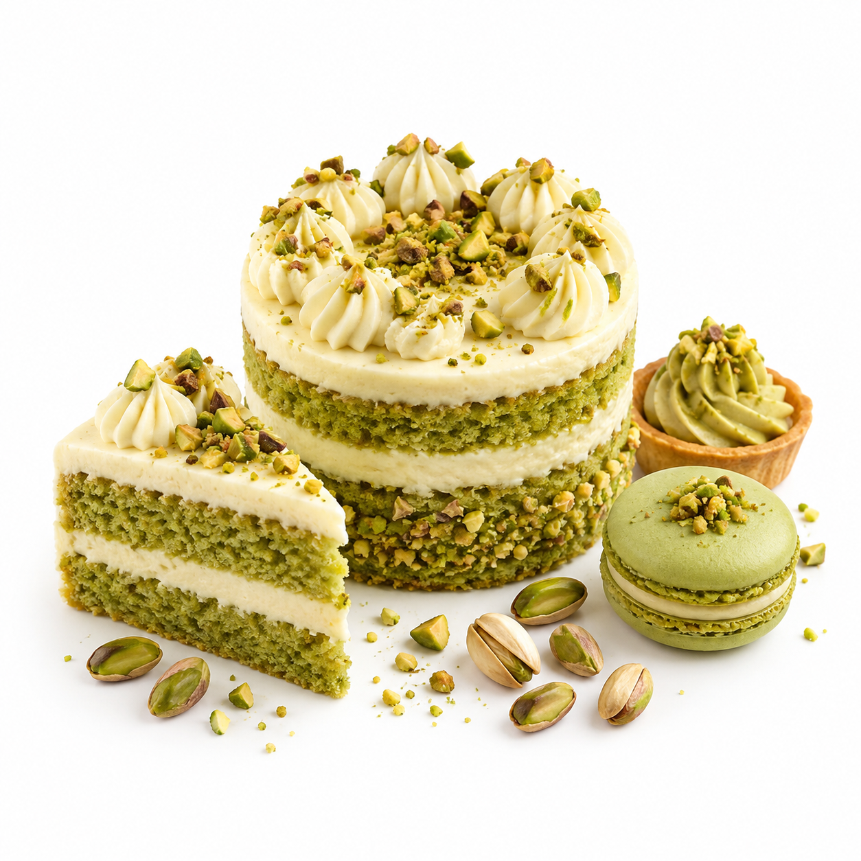 Pistachio Sponge cake