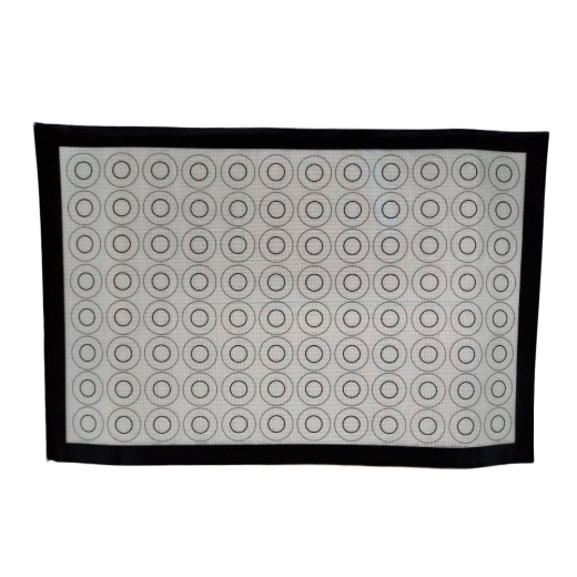 Коврик силиконовый для айсинга Армированный белый на 96 макарунс 60х40см 53398